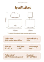 Mi Mushroom Air Humidifier Wireless Fragrance Diffuser Bedroom Essential Oils Diffuser Rain Cloud Night Light Home Appliance Lootquake LLC