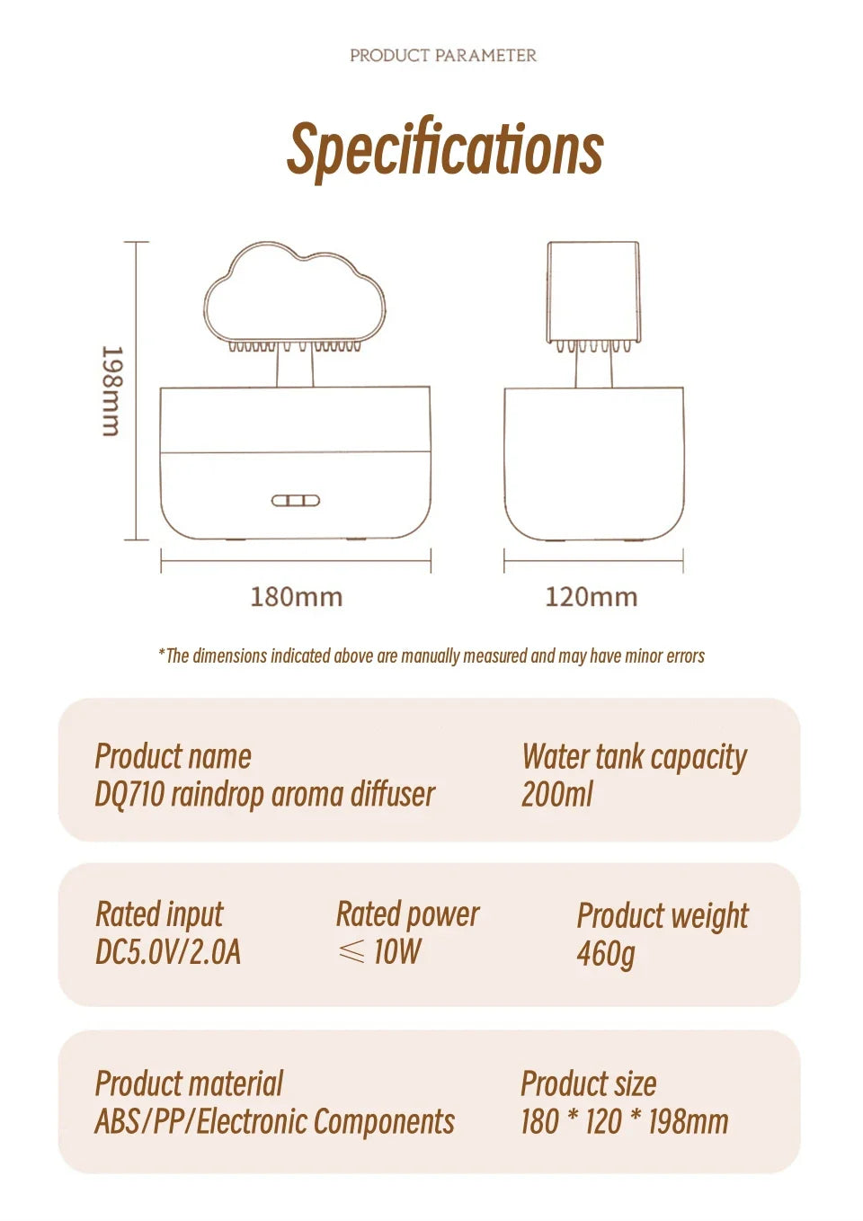 Mi Mushroom Air Humidifier Wireless Fragrance Diffuser Bedroom Essential Oils Diffuser Rain Cloud Night Light Home Appliance Lootquake LLC