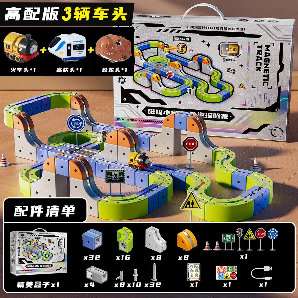 Magnetic Levitation Train Set for Kids, Montessori STEM Building Toy with Anti-Gravity Tracks, Educational Birthday Gift Pi-Mart