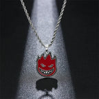 Men Hip Hop Full Rhinestone King Queen Pendants Necklaces Bling Bling Iced Out Cuban Link Chain Hiphop Necklace Men Jewelry Gift