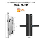 Waterproof Camera Outdoor Fingerprint TUYA WIFI APP RFID Card Code Keyless Smart Electronic Door Lock Aluminum/Glass Sliding