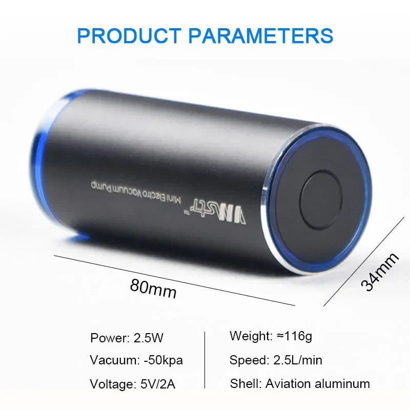 Mini Automatic Vacuum Machine Pump for Portable Traveling Home Storage Bag Clothes Food Sous Vide Vacuum Sealer Packaging Packer Lootquake LLC