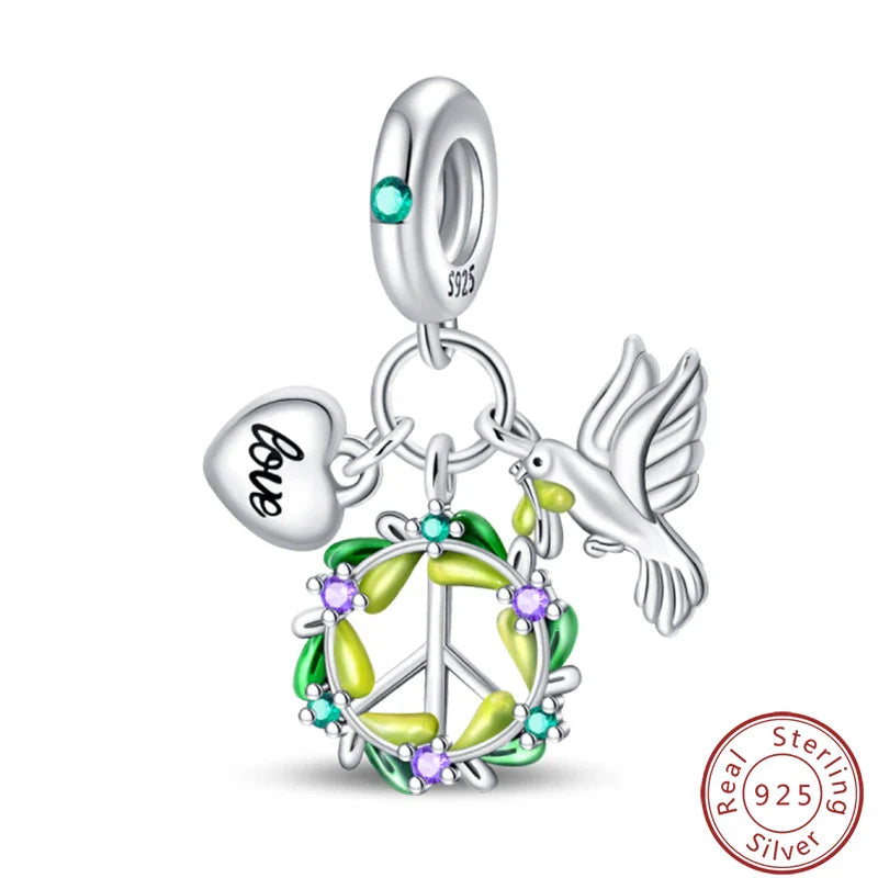 S925 Sterling Silver Princess Golf Hamster Camera Travel Three Piece Set Charms Beads 3mm DIY Fine Jewelry Making Lootquake LLC