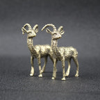 Statue Car Decoration Miniature Ornaments Retro Brass Goat Sculpture Office Desk Rich Cow Creative Small Gifts ﻿