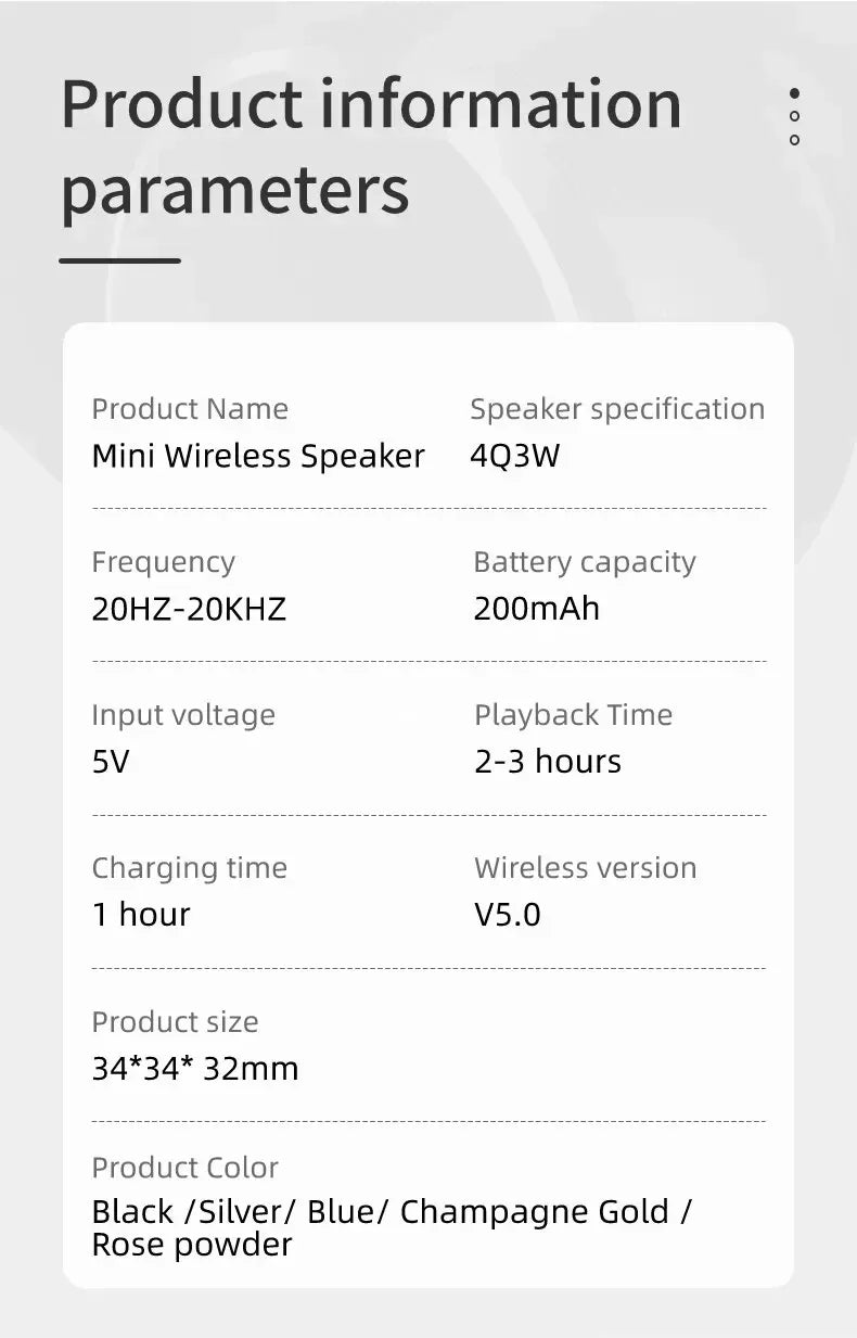 Mini Bluetooth Speaker HD Sound with Bass Smallest Wireless Speaker for Phone PC Tablet with Selfie Button Call Function Cute Lootquake LLC