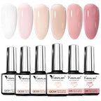VENALISA 7.5ml Quick Construction Gel Semi Transparent Jelly Color Nail Gel Polish Strengthener Soak Off UV LED Nude Pink Gel Lootquake LLC
