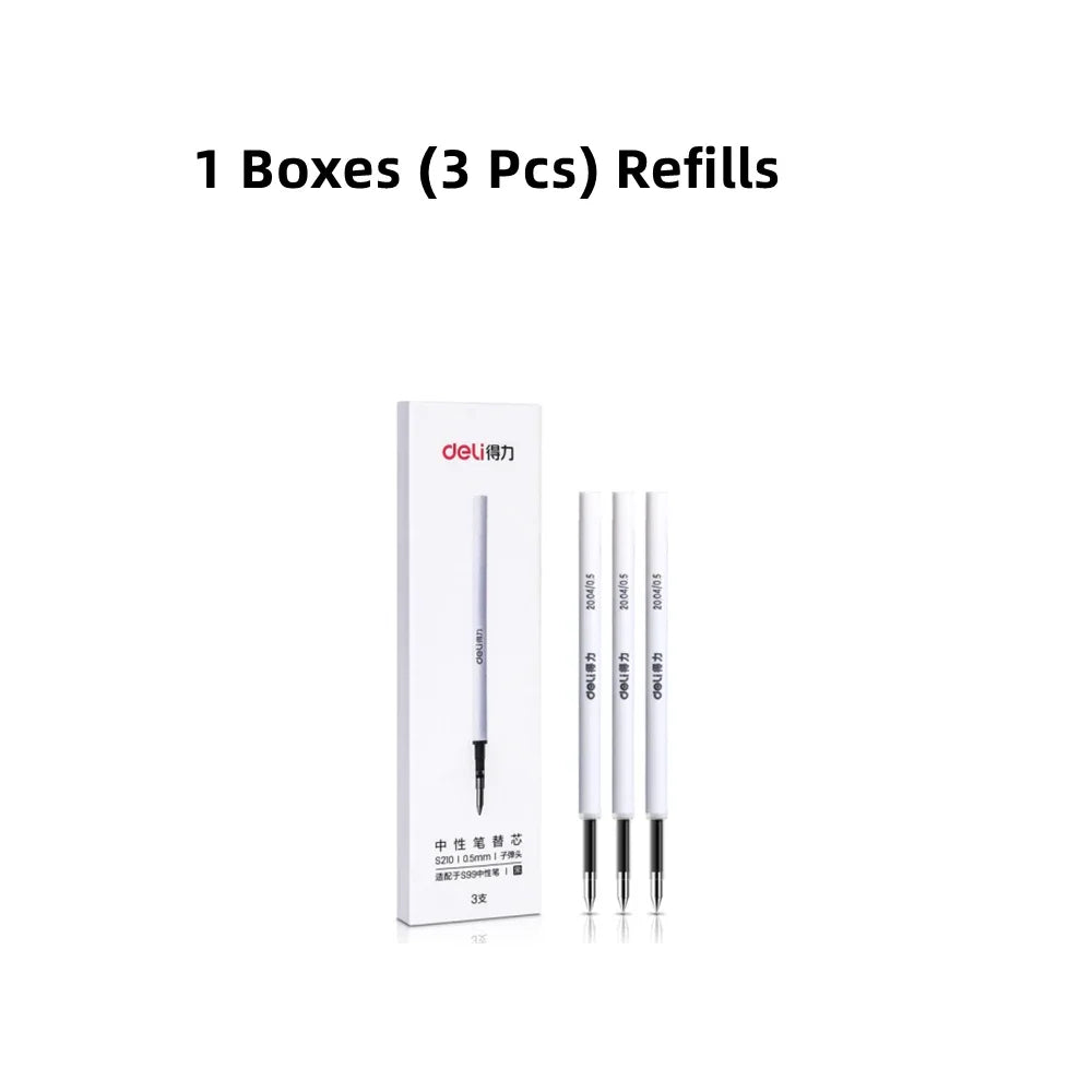 DELI Metal Sign Pen 0.5mm Gel Pens Golden Silver Color Metallic Writing Pen with Refills Smooth Writing School Office Supplies Lootquake LLC