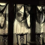 Halloween Black Gauze Horror Decor Tablecloth Table Flag Black Mesh Bar Ghost House Chamber Terror Decor Outdoor Hanging Gauze