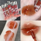 Dark Red Brown Mirror Lip Glaze Water Light Moisturizing Non-stick Cup Highly Pigmented Red Liquid Lipstick Lips Makeup Cosmetic Lootquake LLC