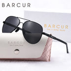 BARCUR Oversize Polarized Sunglasses for Women Trendy Double Beam Design Metal Elliptical Frame with UV400 Protection Fashionable Sun Glasses for Summer Outdoor & Daily Wear Stevvex