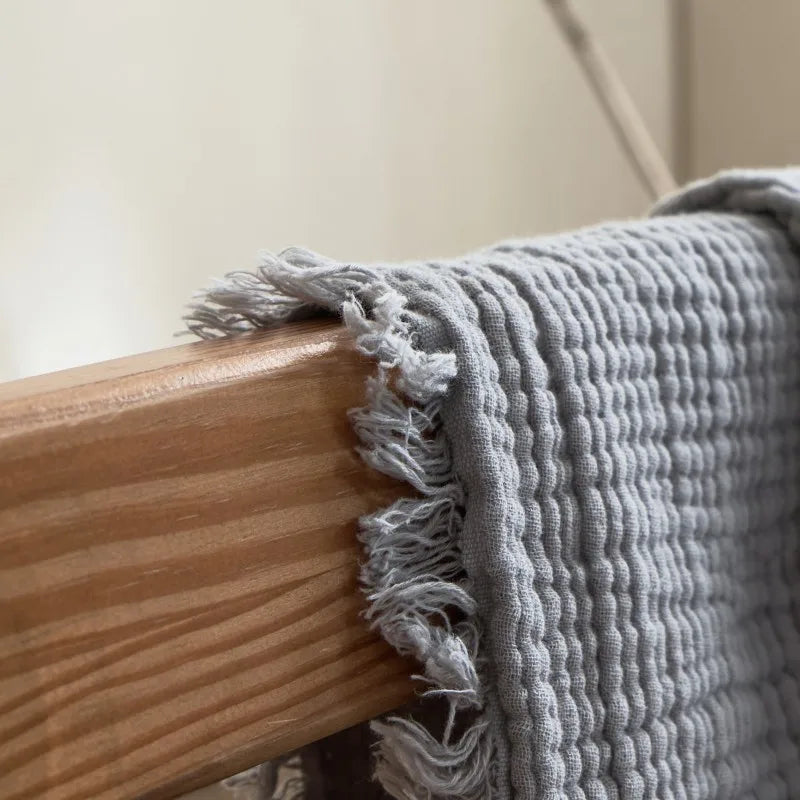 Maillard Cotton Blankets Four Layers Of Gauze Sofa Cover Blanket With Tassel AB Side Office Nap Decorative Bed Muslin Blanket Lootquake LLC
