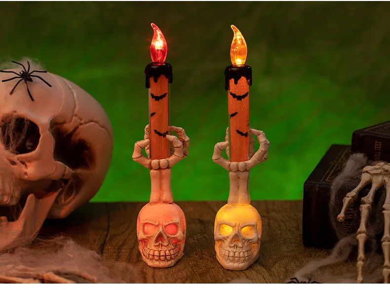 Halloween  Skull Lamp Creative Decor for Spooky Party Unique Skull Candle Lantern Halloween Decoration Spooky Lighting Lootquake LLC