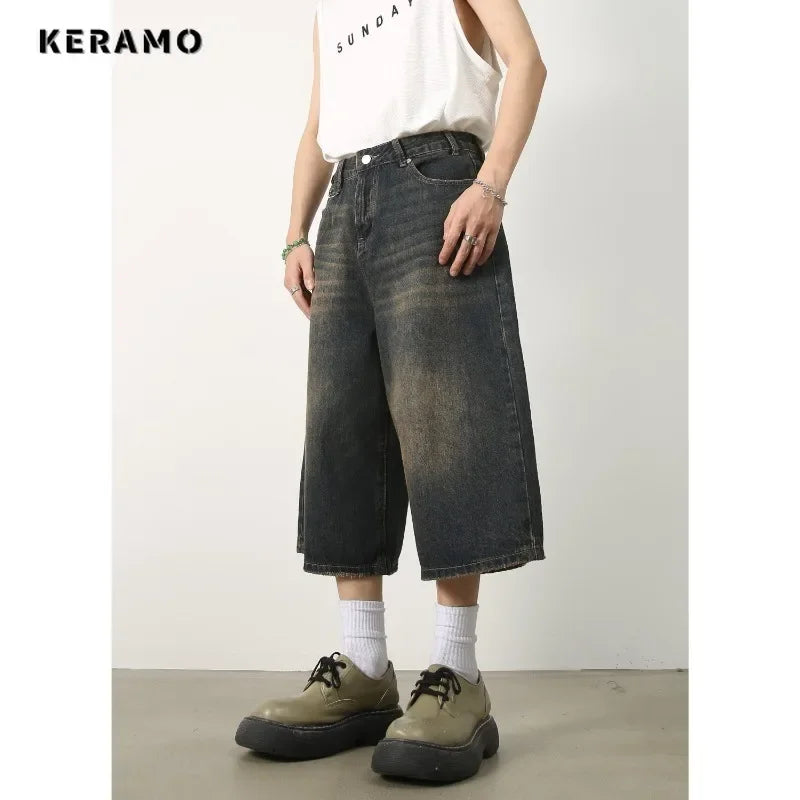 Women's Retro Wide Leg Baggy Casual Denim Shorts Harajuku Aesthetic High Waist Loose Shorts 2024 Summer Fashion Punk Shorts Lootquake LLC