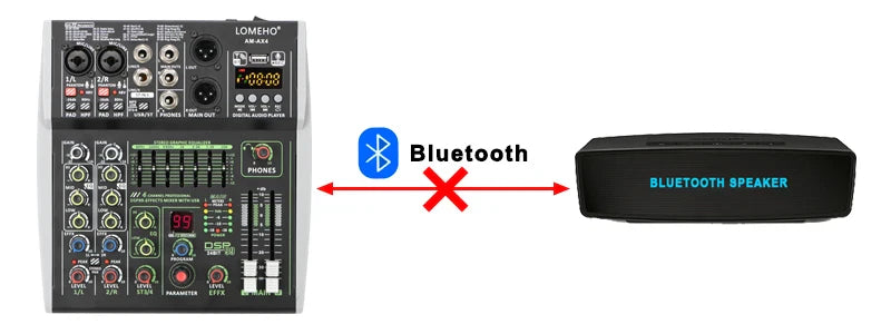 99 DSP Effects Mixing Console Podcast Mini 4/6 Channels Sound Audio Mixer Individual 48V Bluetooth USB PC Play Record AM-AX4/6 Lootquake LLC
