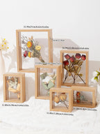 Wood Dried Flower Picture Frame Home Decor Transparent Picture Frame