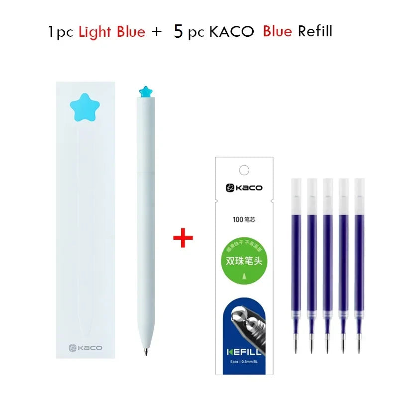 KACO Gel Pens Sets School Office Supplies for Kids 0.5mm High-capacity Heart / Star Sign Writing Gadgets Love Gift Cute Items Lootquake LLC