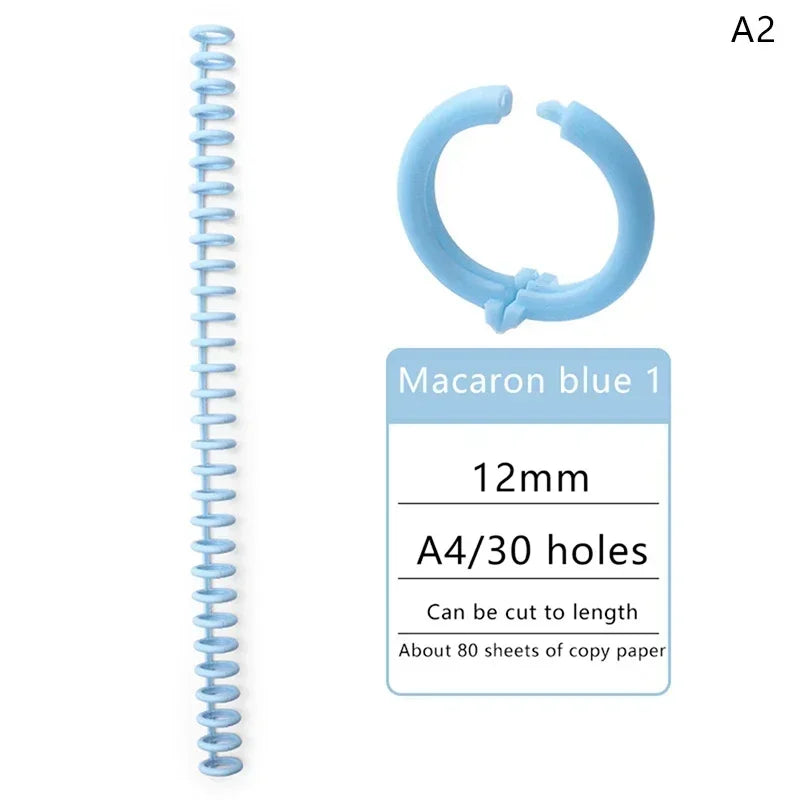 5pcs Loose-leaf Binding Ring Spring Spiral Rings Plastic Binder Strip 30 Holes For A4 Paper Notebook Stationery Office Supplies Lootquake LLC