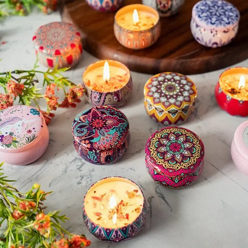 1Pcs/Box Scented Candle Set Gift Islamic Arabian Patterns Fragrance Candle Jar DIY Smokeless Couples Romantic Incense Candles Lootquake LLC