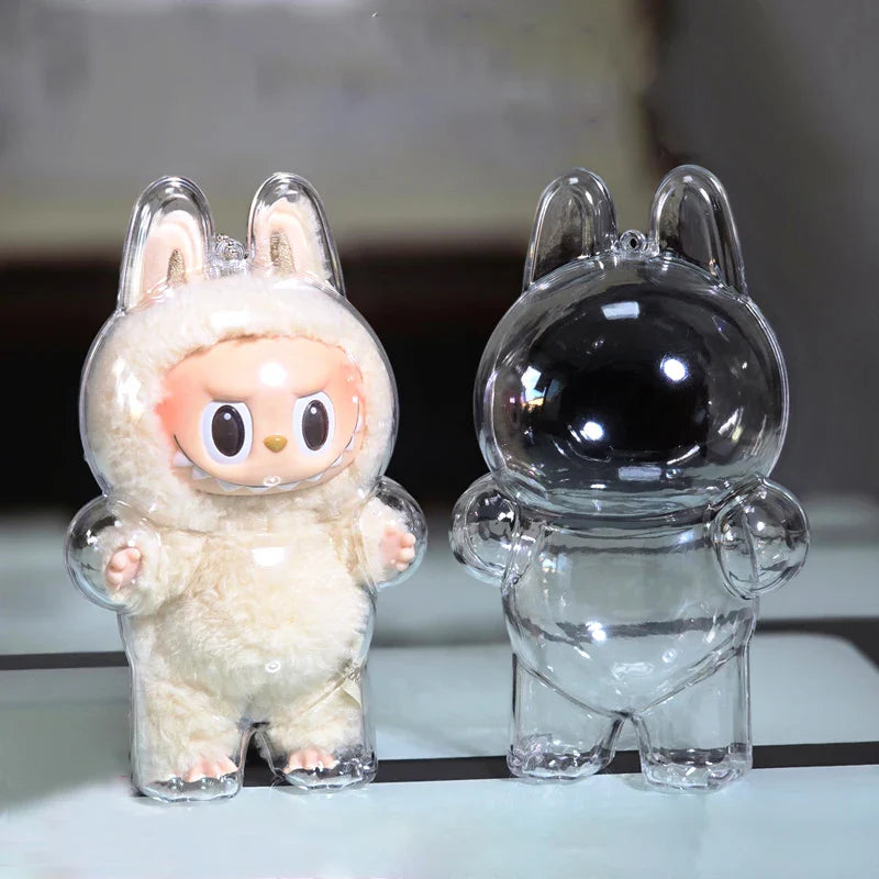 LABUBU V1 V2 transparent protective shell macaron standing protective cover dust cover doll labubu protector case Lootquake LLC