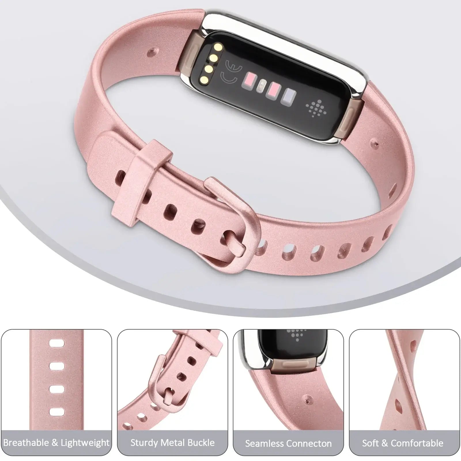 Fitbit Luxe Silicone Band - Soft Waterproof Comfortable Strap - SJB-DIAMOND ELITES