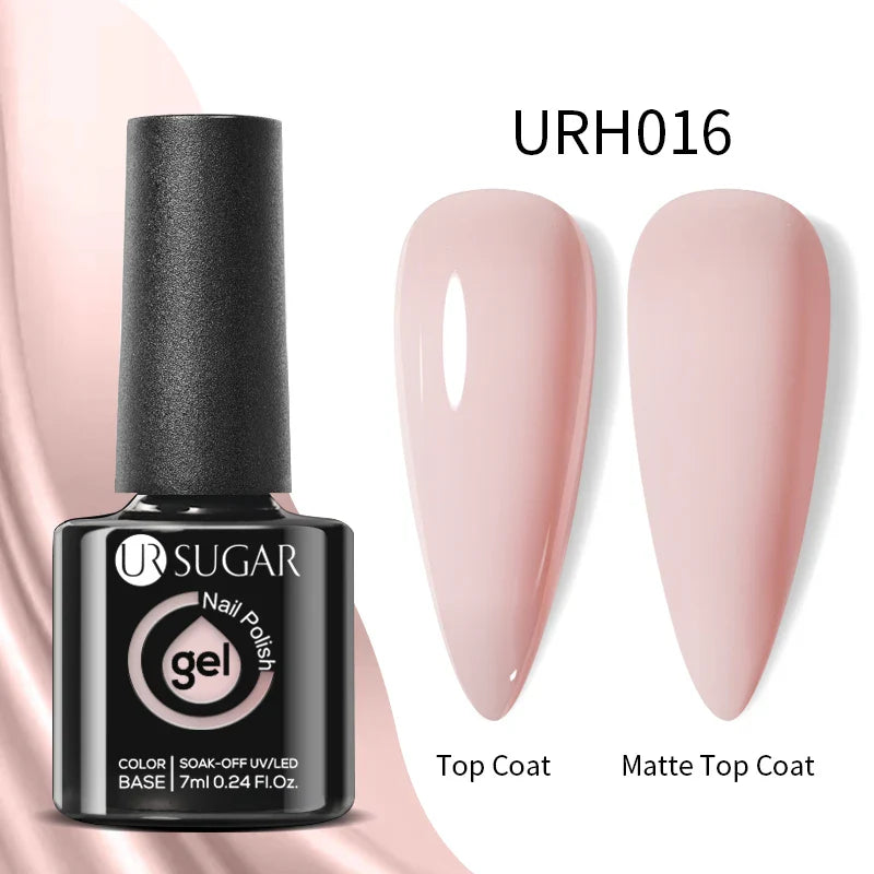 UR SUGAR Blue Color Rubber Base Gel Nail Polish Gold Glitter Base Gel Top Coat Soak Off UV LED Gel Nail Art Varnish Manicure Lootquake LLC