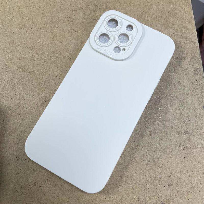 High-end Black Shockproof Silicone Phone Case For iPhone 13 12 Pro 11 Pro Max For Men Protect Lens Cover Compatible with iPhone Silicone Rubber Case Comfortable Grip Stevvex