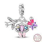 S925 Sterling Silver Princess Golf Hamster Camera Travel Three Piece Set Charms Beads 3mm DIY Fine Jewelry Making Lootquake LLC