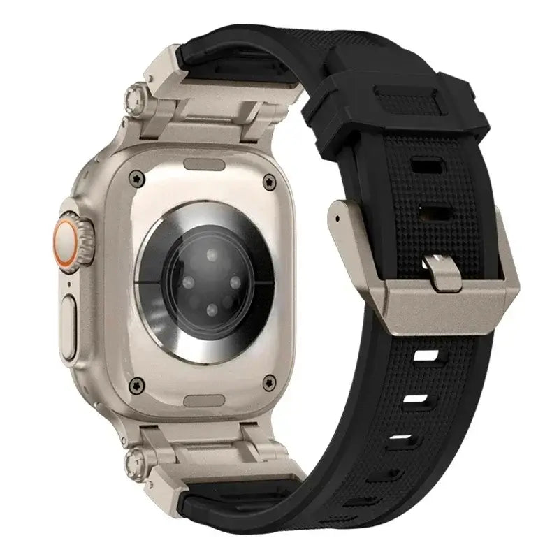 Apple Watch Silicone Metal Band - Premium Durable Strap - SJB-DIAMOND ELITES