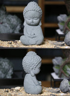 Buddha Stone Statue Little Buddhist Monks Tibetan Buddhism Figurines Zen Garden Ornament Meditation Home Aquarium Decoration Lootquake LLC
