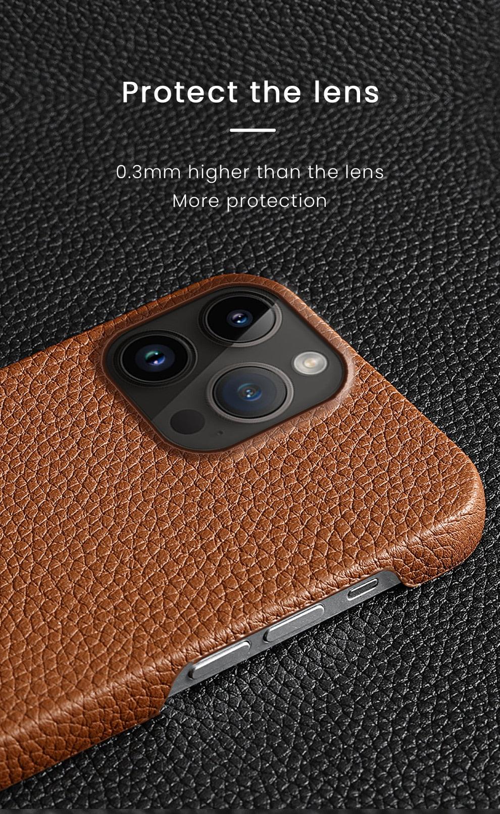 Genuine Leather Phone Case for iPhone 13 14 Pro Max 12 Mini 12 Pro Max Back Cover Neon Orange Silicone Phone Cover Wireless Charging Compatible Shockproof Protective Case for iPhone Stevvex
