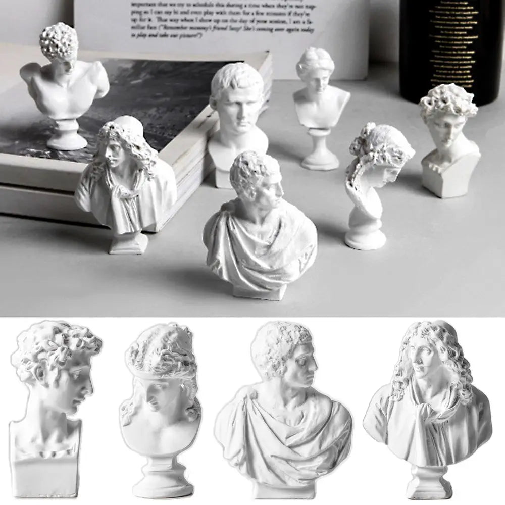 Miniature Desktop Ornament Home Decor Gypsum Portraits Greek Mythology Figurine Famous Sculpture Plaster Bust Statue Lootquake LLC