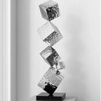 Stainless Steel Geometric Modeling Statues Modern Simple Luxury Living Room Entrance Hall Lobby Creative Sculptures Home Decor Lootquake LLC