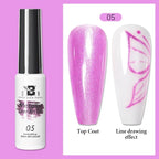 5ML Gold Silver Metallic Liner Paint Gel Polish Chrome Mirror Metal Effect Super Bright French UV LED Semi Permanent Nail Gel Lootquake LLC