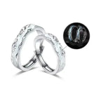 New Enamel Luminous Adjustable Finger Ring Vintage Luxury Love Couples Rings Glow In Dark Y2K Jewelry Valentine's Day Gifts