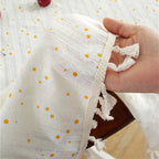 Cotton Table Cloth Round Tablecloth with Tassel Dust-Proof Floret Circular Table Cover for Kitchen Dinning Room Tabletop Decor Lootquake LLC