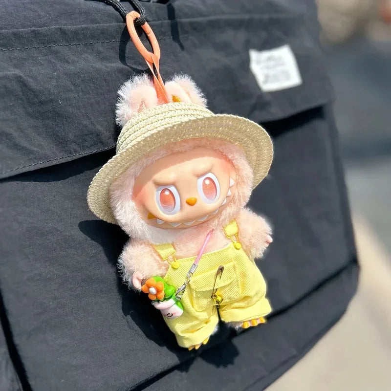 Labubu Doll Clothes Big Into Energy Clothing Replacement Summer Overalls with Straw Hat and Belt Set for Ropa Labubu Lootquake LLC
