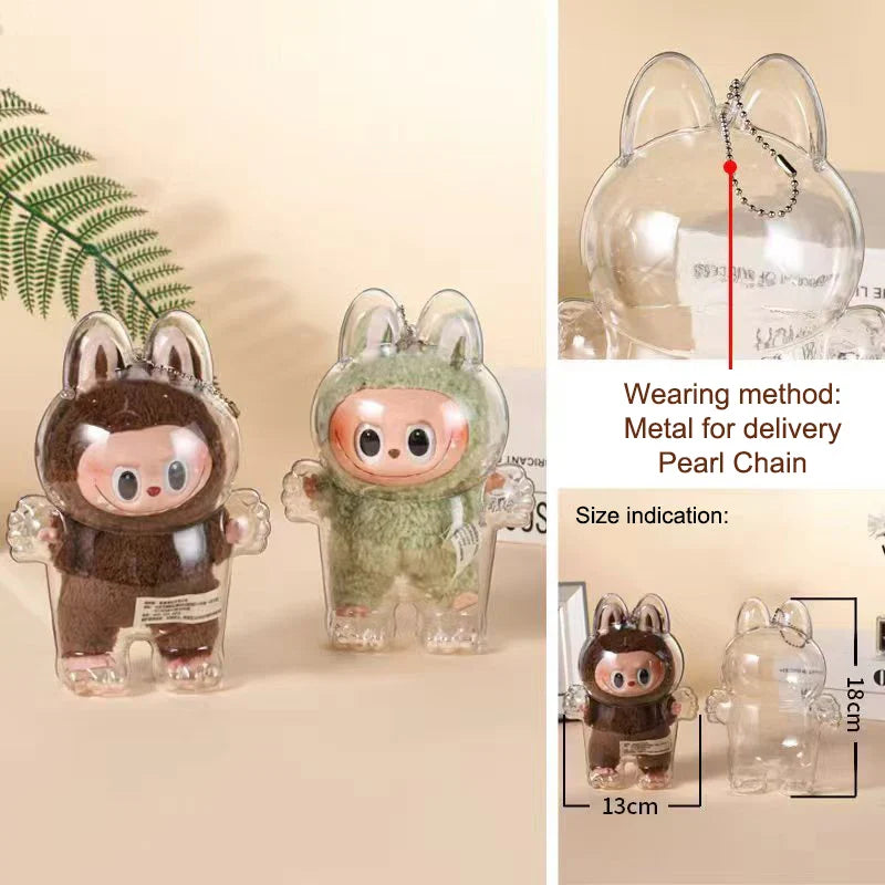 LABUBU Have A Seat Transparent Case Labubu Plastic Case Backpack Charms Lootquake LLC