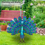 Peacock Statue Sculpture Handmade Crafts Ornament Animal Figurine Standing Posture Collectible Peacock Figurine Garden Craft Lootquake LLC