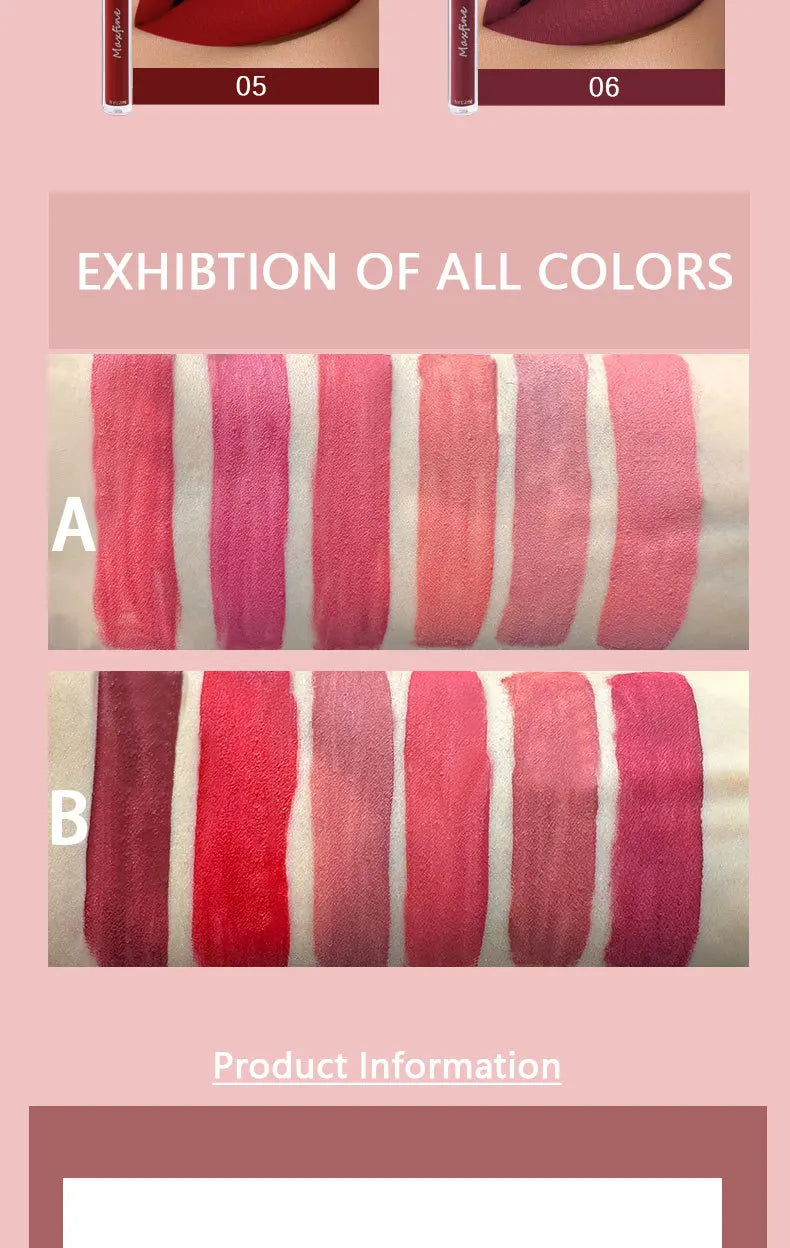Matte Lip Gloss Set 6 Color Lipstick Smooth And Lasting Display Lip Gloss Waterproof Moisturizing Lipstick Holiday Gift Box Set Lootquake LLC