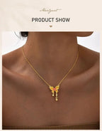 18k Gold Plated Pearl Shell Conch Starfish Summer Beach Necklace, Charms Necklace for Women,Stainless Steel Waterproof Jewelry