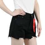 3pcs Women's High Waist Denim Shorts 2025 Summer Black Blue White Hot Pants Ripped Jeans Shorts Woman Short Trousers Streetwear