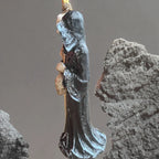 Holy Death Statue Standing Decorative Muerte Figurine Grim Reaper Holding Skull Statue Altar Halloween