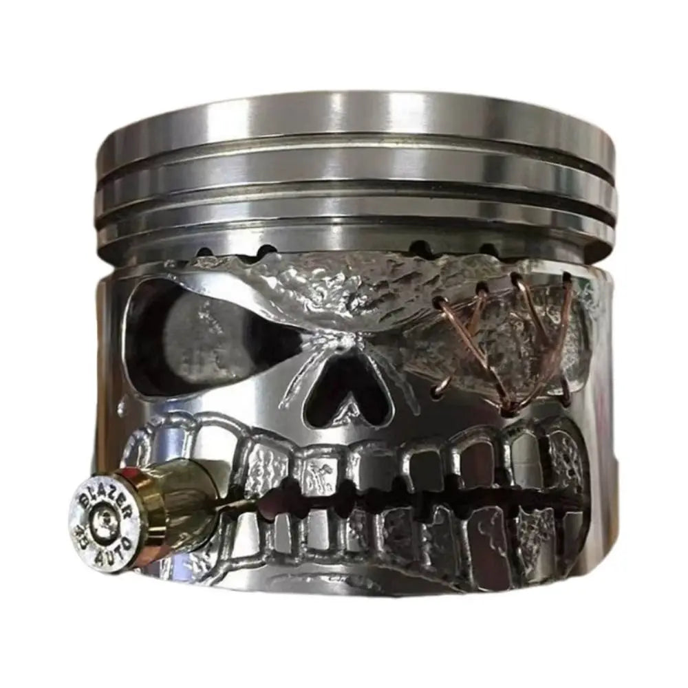 Carving Piston Skull Face Realistic Sculpture Skull Man Head Statue Garden Office Home Decor Halloween Party Skeleton Figurine