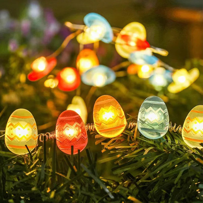2M 20LED Easter Rabbit String Light Carrot Chick Eggs Fairy Light Garland Happy Easter Party Decoration For Home Kids Gift 2025 Lootquake LLC