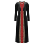 Girls Velvet Medieval Princess Dress Long Sleeve Renaissance Retro Robe Ancient Roman Long Dress for Halloween Carnival Party