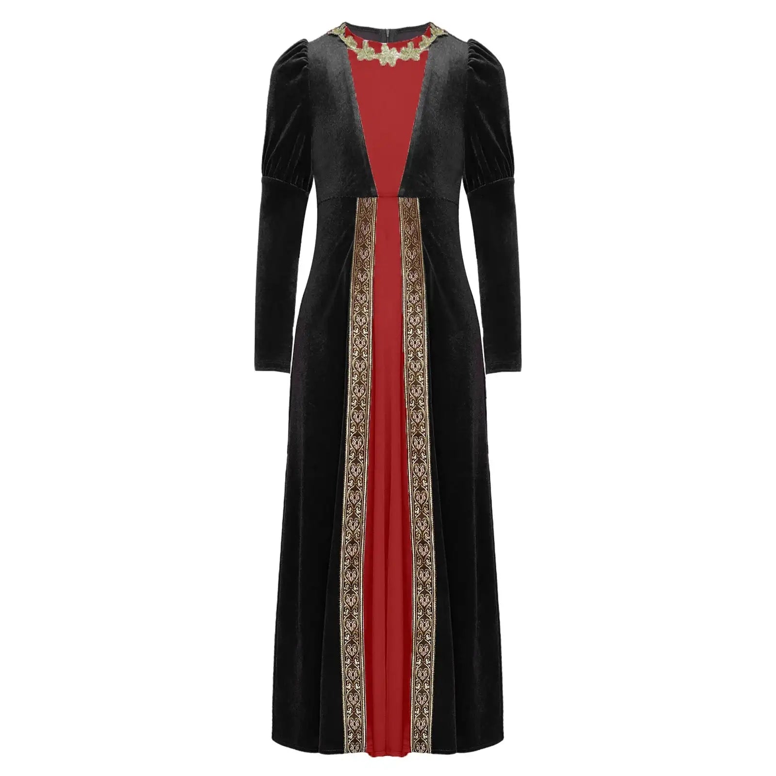 Girls Velvet Medieval Princess Dress Long Sleeve Renaissance Retro Robe Ancient Roman Long Dress for Halloween Carnival Party