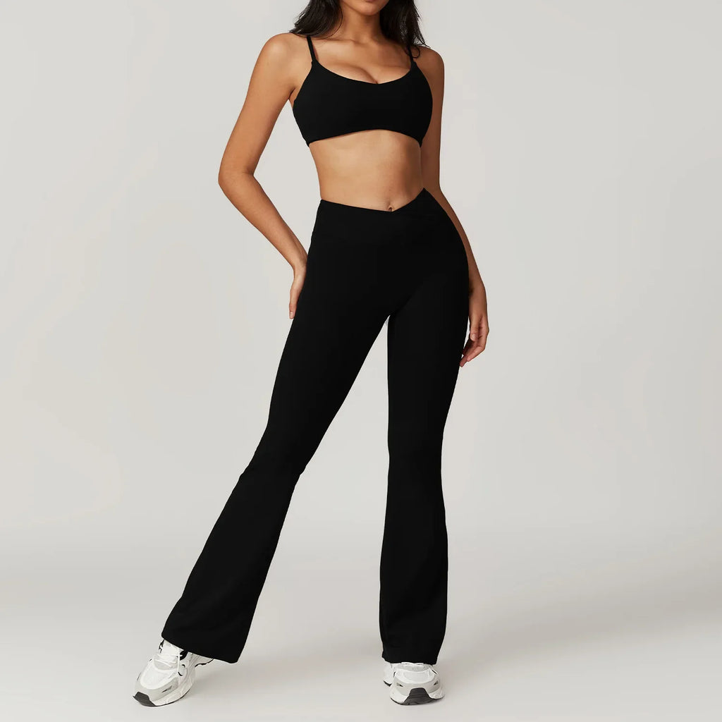 Women's 2-Piece Yoga Set: Crop Top & Leggings THRIXINE