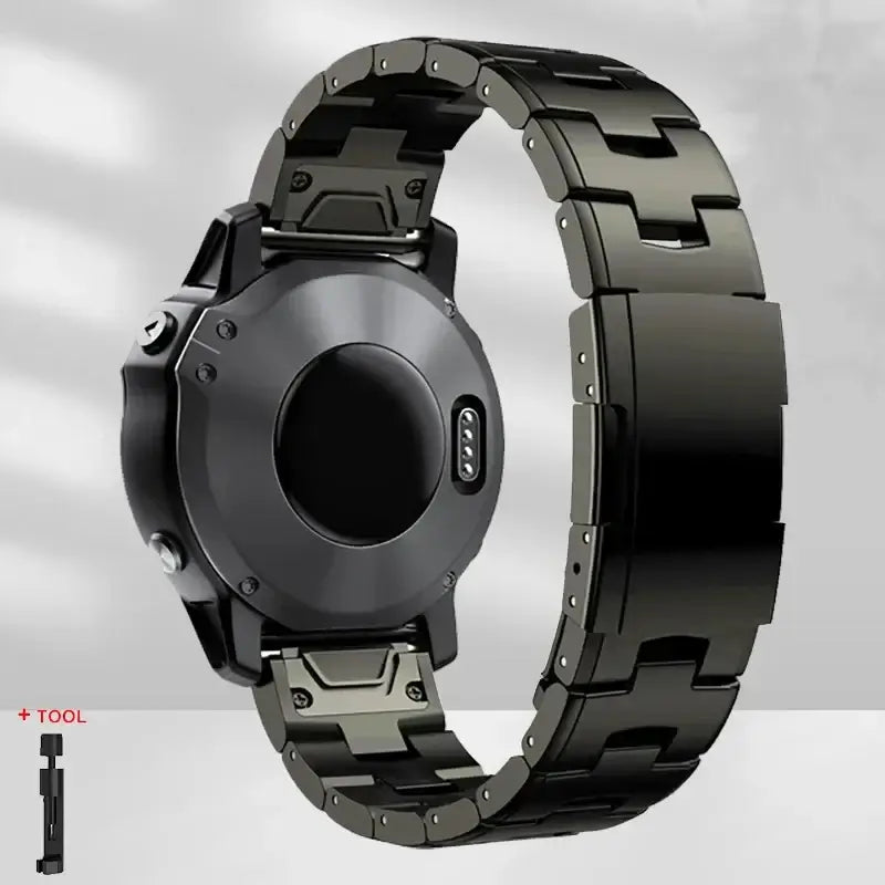 Garmin Steel Band - Modern QuickFit Design Strap BandsCo Straps