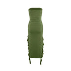 BWQ Long Dresses For Women Slit Sexy Bodycon Sleeveless Jellyfish Dress Hot Girls Fashion Off The Shoulders Maxi Dress Woman
