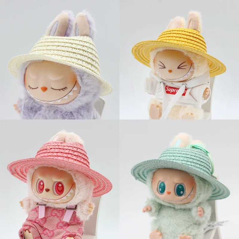 Labubu Hat Open Top Straw Hat Woven Hat Labubu Party Clothing Accessories Countryside Style Labubu Outfit for Sitting Party Lootquake LLC